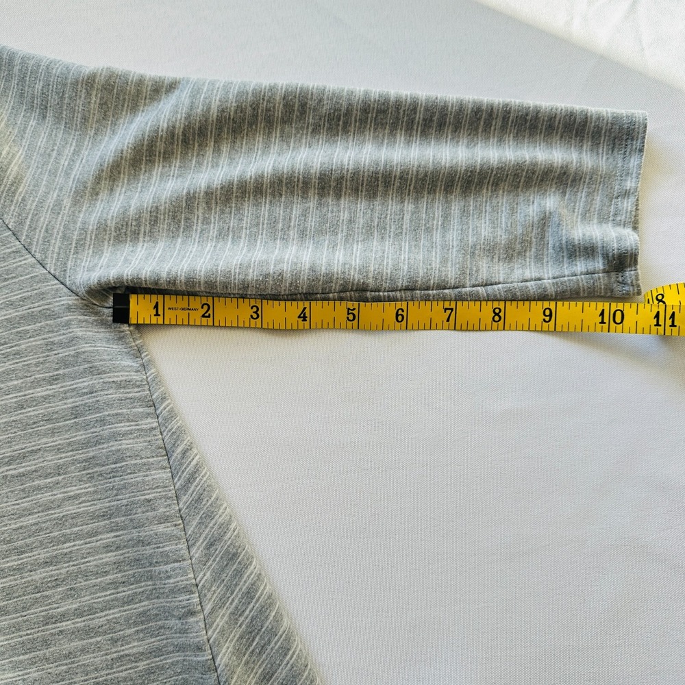 Garnet HIll Dress Women M Gray Striped Jersey 3/4 Sleeve Leisure Stretch Minimal - Picture 10 of 12